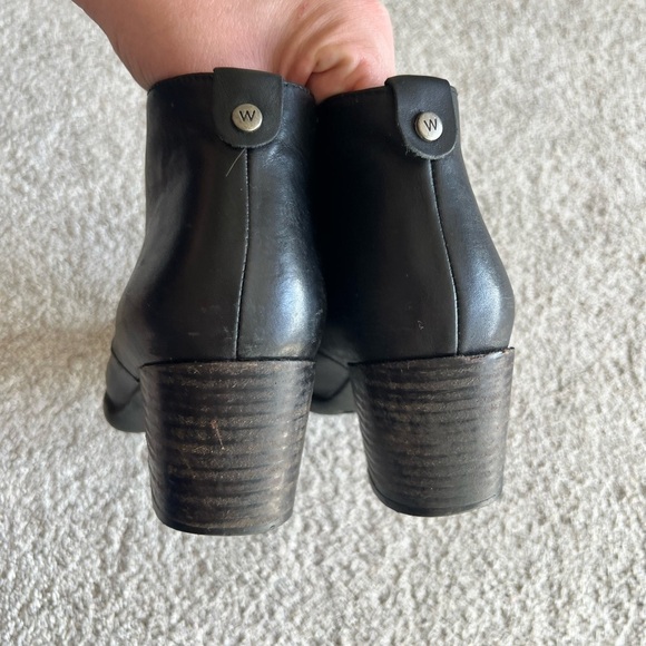 Wolky Women's 41 BIGHORN Black Vegi Lace-Up Block Heel Ankle Boots Booties - Picture 4 of 5